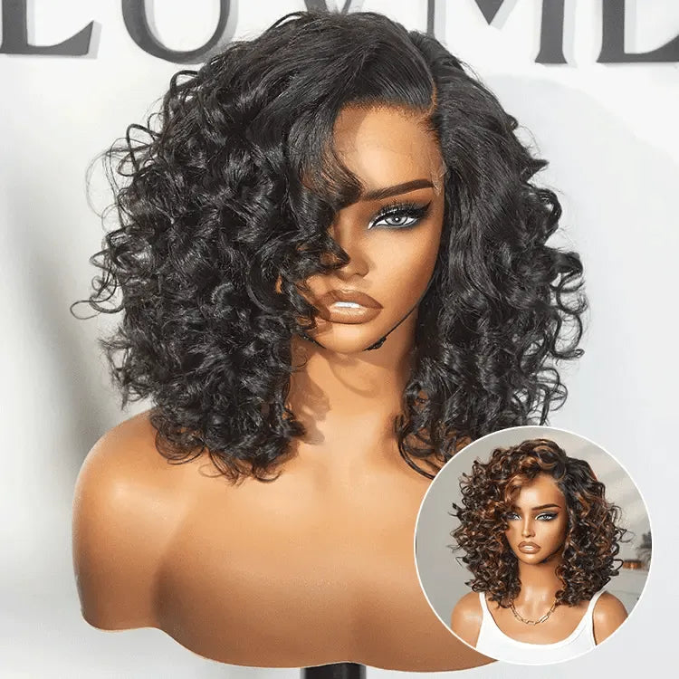 Luvme Hair Mature Bouncy Curl Left C Part Glueless Minimalist HD Lace Wig Pre-Cut Lace
