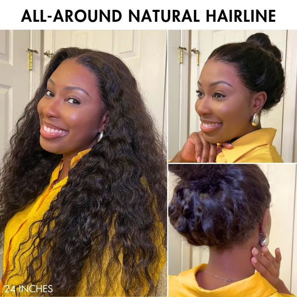 PreMax Wigs | Water Wave Flexi-Fit Invisi Drawstring Cap 360 Lace Long Curly Wig Pre-Cut Lace