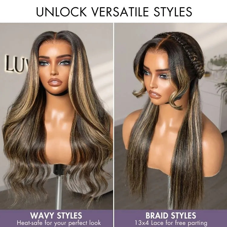 PreMax Wigs - Blonde Highlight Silky Straight 13x4 Frontal Lace Glueless Long Wig Pre-Cut Lace Secondary image
