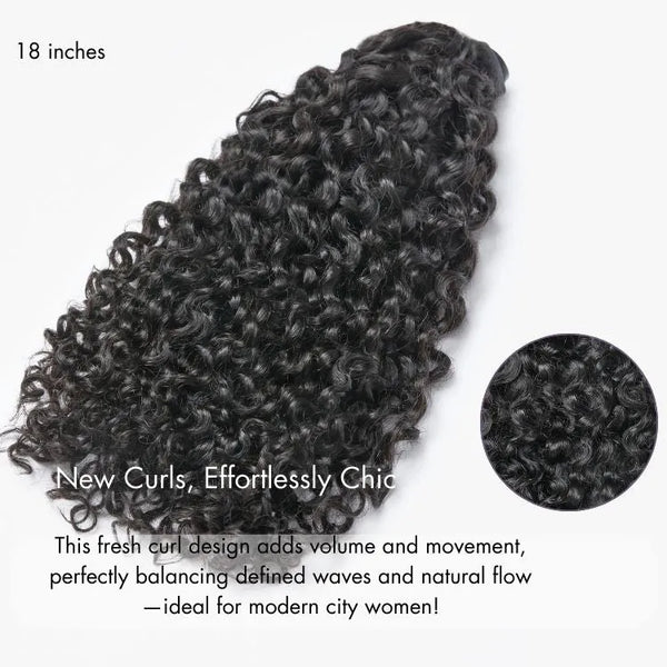 New Customers Only | Messy Burmese Curly Seamless Clip in Extensions Human Hair with Free Gift