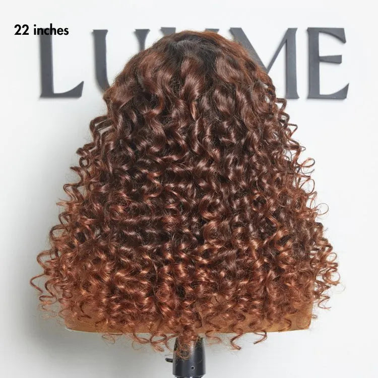 Luvme Hair PartingMax Glueless Wig Ombre Copper Brown Water Wave 7x6 Closure HD Lace Wig  - US Only