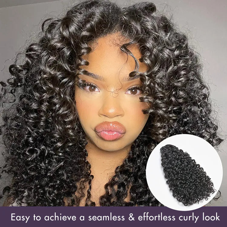 Messy Burmese Curly Seamless Clip in Extensions Real Human Hair Pieces 135g 9pcs / 7pcs with Free Gift Secondary image