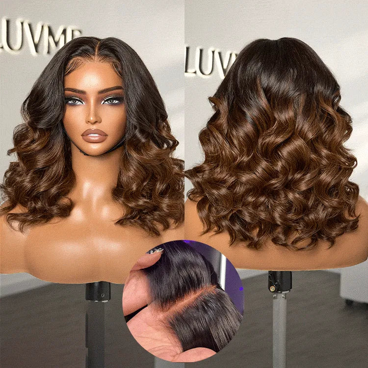 PreMax Wigs |  Ombre Brown Loose Body Wave Glueless 5x5 Closure Lace Wig Pre-Cut Lace - US Only Main image