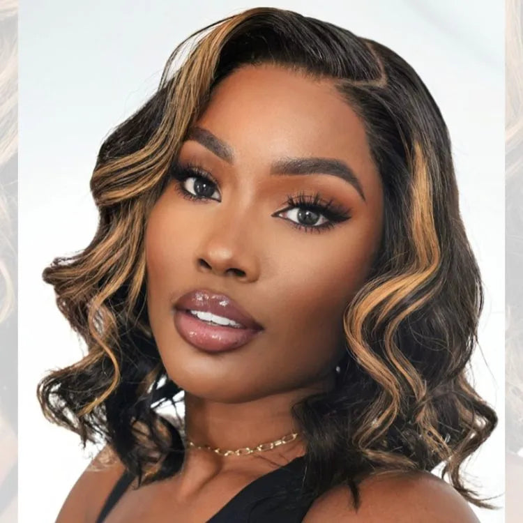 Luvme Hair Blonde Mix Loose Wave 5x5 Closure HD Lace Glueless Side Part Short Wig - US Only
