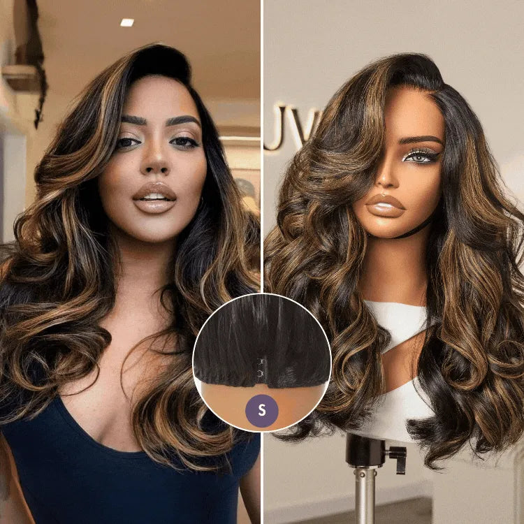 Luvme All-Day Comfort™ Wig 200% Density Brown Highlight Loose Body Wave Glueless Minimalist HD Lace Wig Pre-Cut Lace Main image