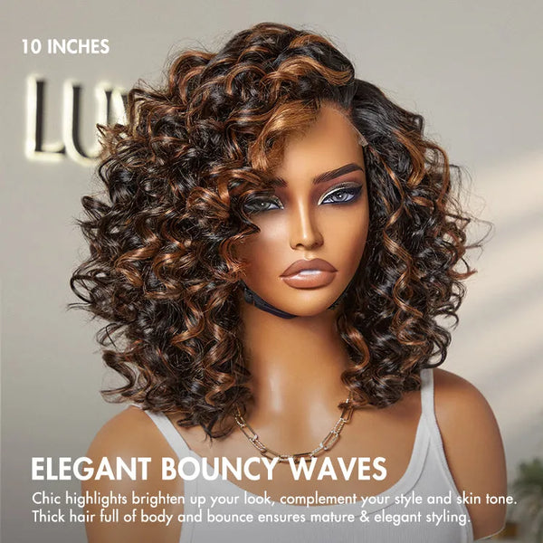 Luvme Hair Mature Bouncy Curl Left C Part Glueless Minimalist HD Lace Wig Pre-Cut Lace
