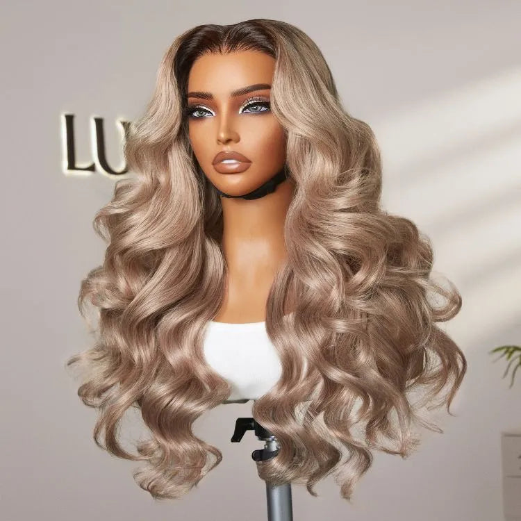 Ash Blonde Loose Body Wave 5x5 Closure Lace Glueless Wig Breathable Cap