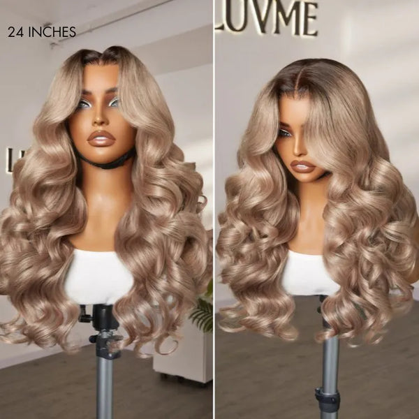 Ash Blonde Loose Body Wave 5x5 Closure Lace Glueless Wig Breathable Cap