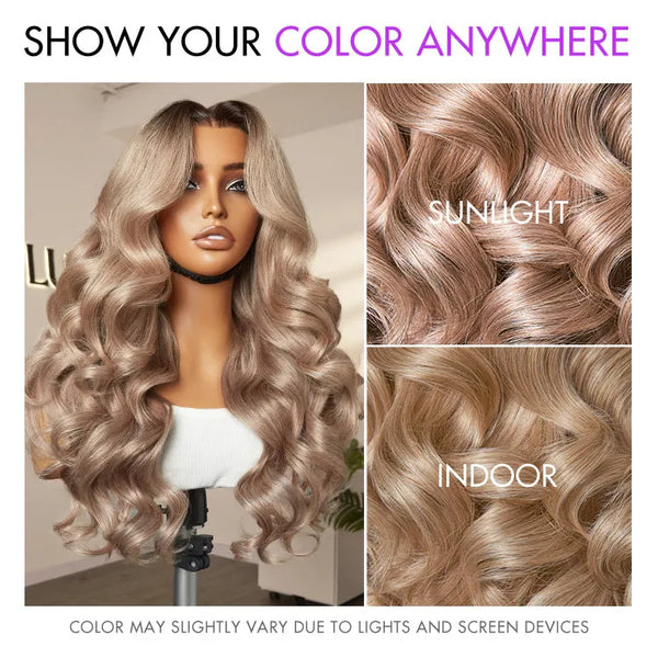 Ash Blonde Loose Body Wave 5x5 Closure Lace Glueless Wig Breathable Cap