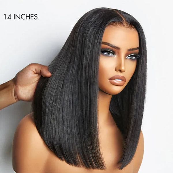 PreMax Wigs - Super Natural Hairline Silky Blunt Cut Bob Glueless 5x5 Closure Lace Wig