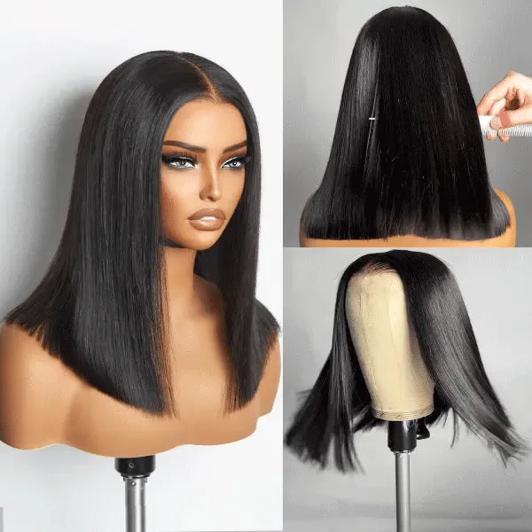 PreMax Wigs - Super Natural Hairline Silky Blunt Cut Bob Glueless 5x5 Closure Lace Wig
