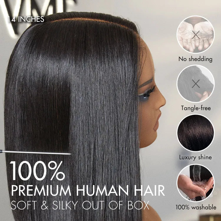 PreMax Wigs - Super Natural Hairline Silky Blunt Cut Bob Glueless 5x5 Closure Lace Wig