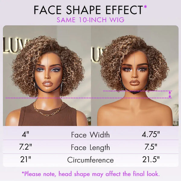 Beginner Friendly Ash Blonde Highlight Short Kinky Curly Wig Minimalist HD Lace Wig Pre-Cut Lace - US Only