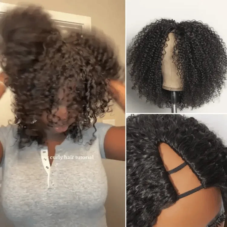 Luvme Too Easy Texture™ Wig 180% Density  Kinky Curly / Yaki Straight Glueless V Part Flexi-Fit Drawstring Wig Main image