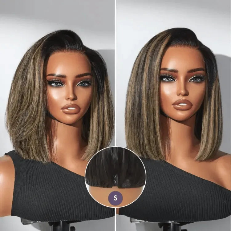 Luvme All-Day Comfort™ Wig Blonde Highlight Blunt Cut Bob Glueless Minimalist HD Lace Short Bob Wig Pre-Cut Lace Main image