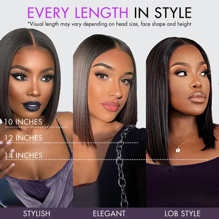 Luvme All-Day Comfort™ Wig Blonde Highlight Blunt Cut Bob Glueless Minimalist HD Lace Short Bob Wig Pre-Cut Lace