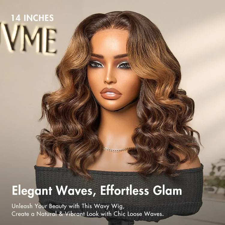Luvme Hair 180% Density Elegant Chocolate Brown Loose Wave Minimalist HD Lace Glueless Wig Pre-Cut Lace - US Only Secondary image