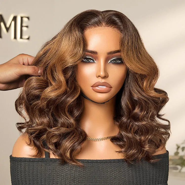 Luvme Hair 180% Density Elegant Chocolate Brown Loose Wave Minimalist HD Lace Glueless Wig Pre-Cut Lace - US Only Main image
