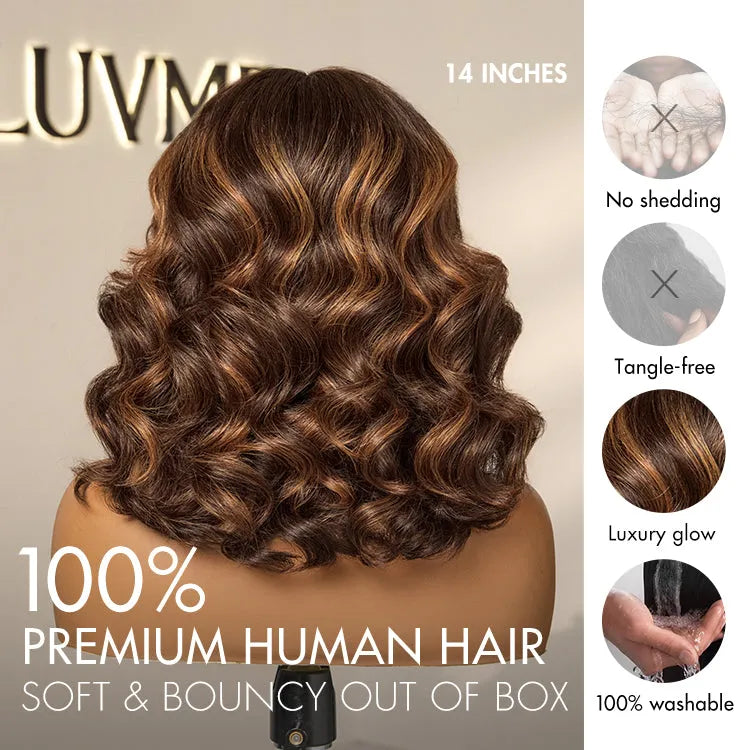 Luvme Hair 180% Density Elegant Chocolate Brown Loose Wave Minimalist HD Lace Glueless Wig Pre-Cut Lace - US Only