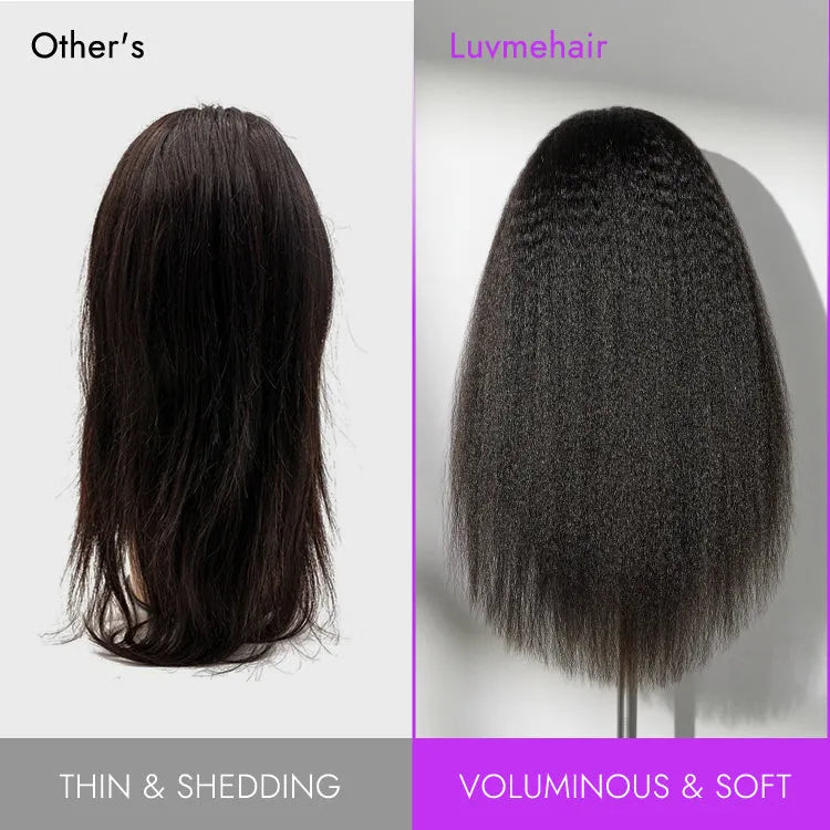 Luvme Too Easy Texture™ Wig 180% Density Kinky Straight Flexi-Fit Drawstring Glueless Headband Wig (Get Free Trendy Headbands)