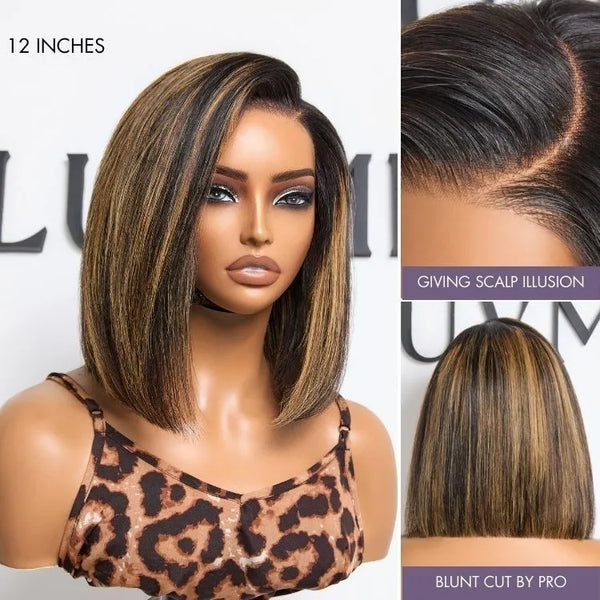 Luvme All-Day Comfort™ Wig Blunt Cut Bob Glueless Minimalist HD Lace Short Human Hair Wig Pre-Cut Lace