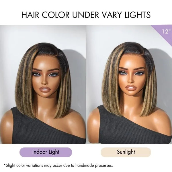 Luvme All-Day Comfort™ Wig Blunt Cut Bob Glueless Minimalist HD Lace Short Human Hair Wig Pre-Cut Lace