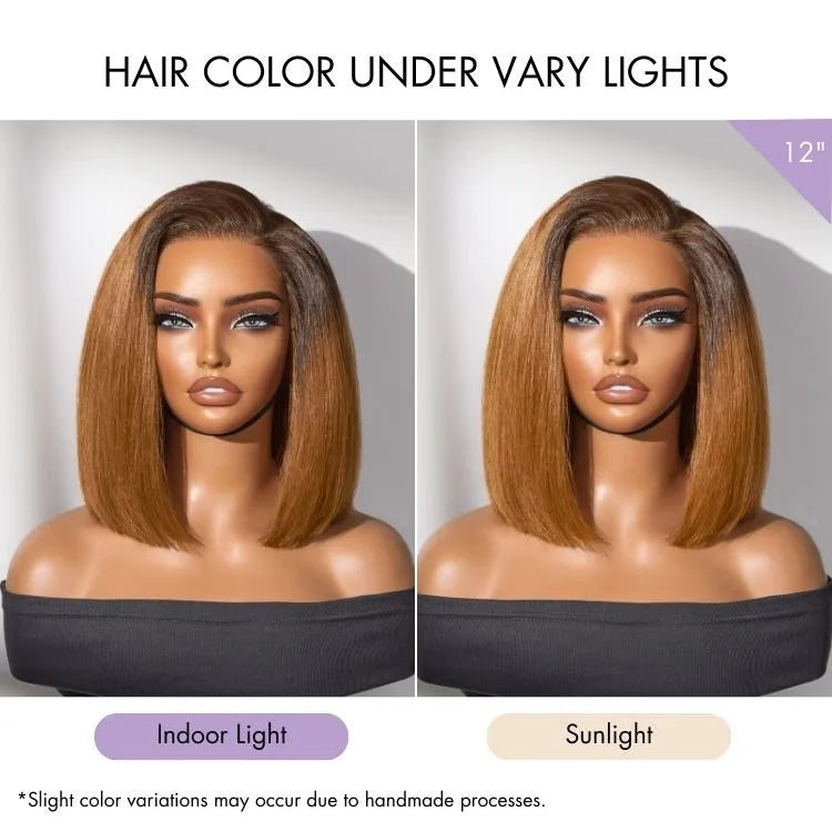 Luvme All-Day Comfort™ Wig Ombre Ginger Blunt Cut Bob Glueless Minimalist HD Lace Wig Pre-Cut Lace