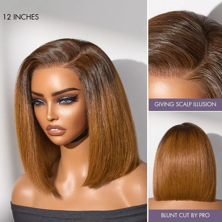 Luvme All-Day Comfort™ Wig Blunt Cut Bob Glueless Minimalist HD Lace Short Human Hair Wig Pre-Cut Lace