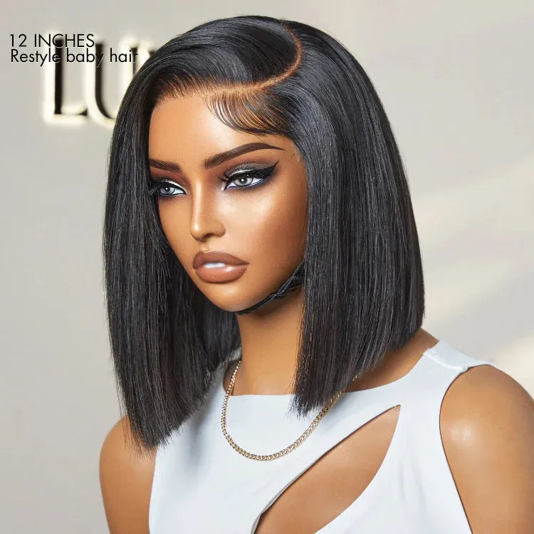 AiryFit™ Scalp Care Wigs | Silky Blunt Cut Bob Snugfit Glueless Minimalist HD Lace Short Wig Pre-Cut Lace  - US Only