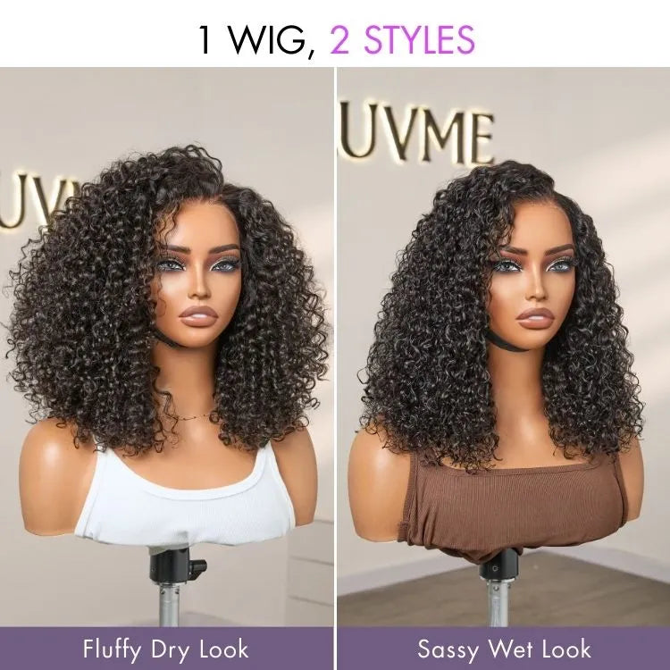 180% Density Face-Framing Trendy Curly Wig Glueless Ear-to-ear Wide T Lace Front Wig Human Hair Pre-Cut Lace