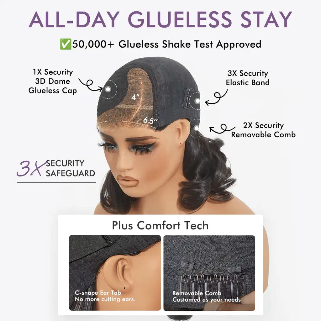 Luvme All-Day Comfort™ Wig Ombre Ginger Blunt Cut Bob Glueless Minimalist HD Lace Wig Pre-Cut Lace