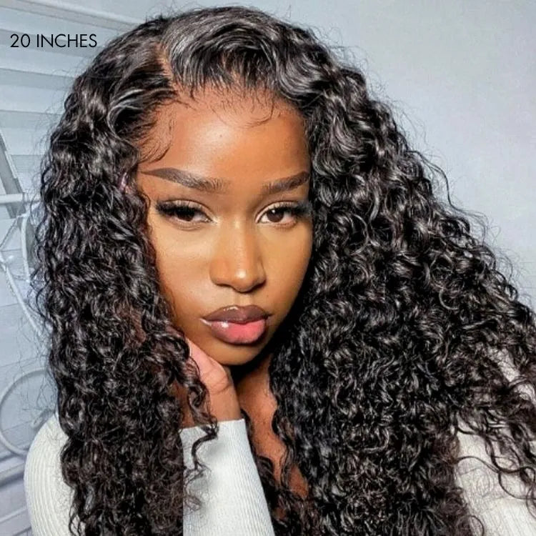 Water Wave Glueless 5x5 Closure Pre-Cut Lace Wet and Wavy Human Hair Wig Secondary image