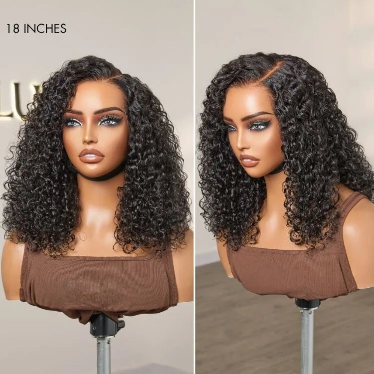 180% Density Face-Framing Trendy Curly Wig Glueless Ear-to-ear Wide T Lace Front Wig Human Hair Pre-Cut Lace