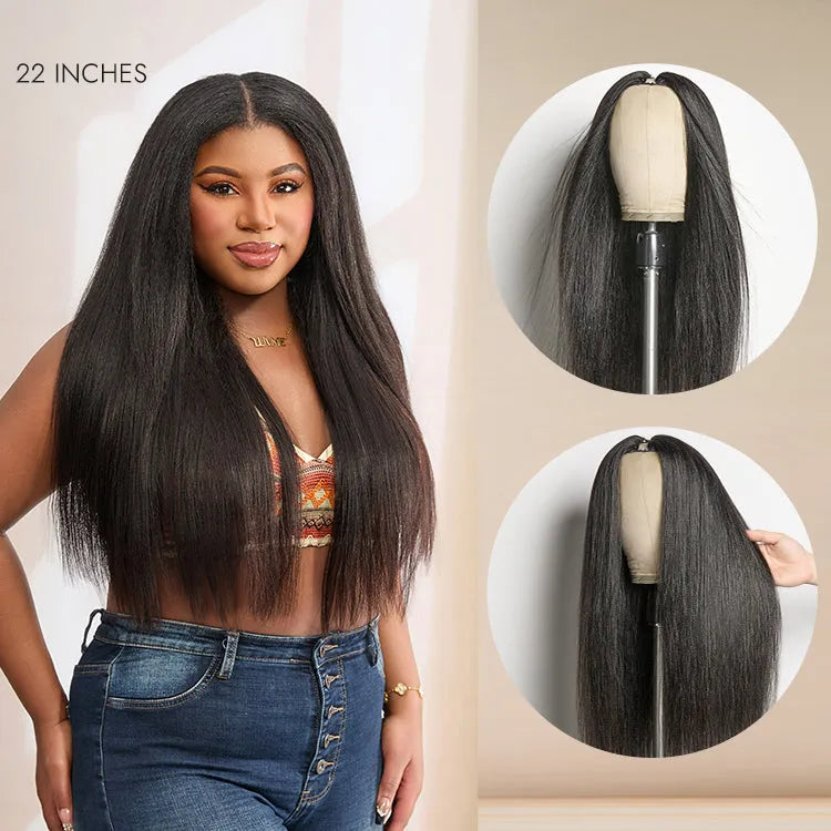 Luvme Too Easy Texture™ Wig 180% Density  Kinky Curly / Yaki Straight Glueless V Part Flexi-Fit Drawstring Wig