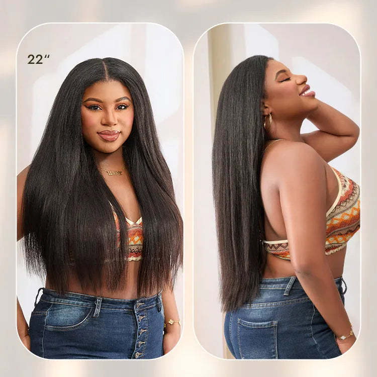 Luvme Too Easy Texture™ Wig 180% Density  Kinky Curly / Yaki Straight Glueless V Part Flexi-Fit Drawstring Wig