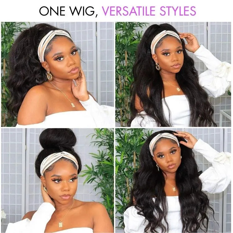 Luvme Too Easy Texture™ Wig 180% Density Kinky Straight Flexi-Fit Drawstring Glueless Headband Wig (Get Free Trendy Headbands) Secondary image