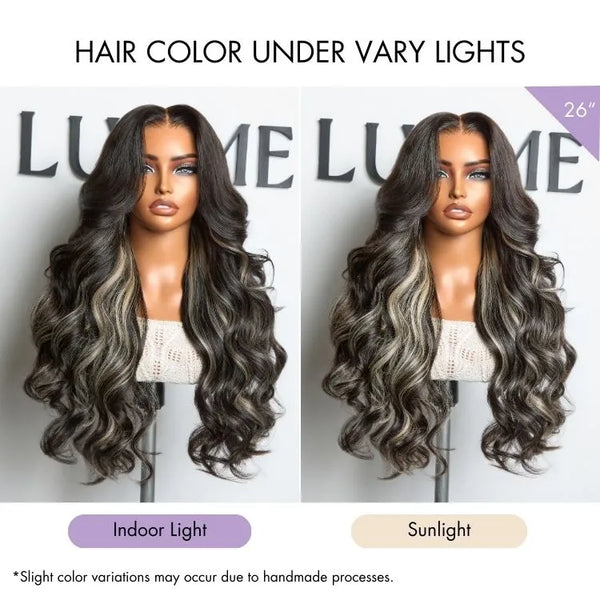 Luvme All-Day Comfort™ Wig 180% Density Platinum Blonde Highlight Loose Body Wave Glueless 7x6 Closure HD Lace Wig Pre-Cut Lace