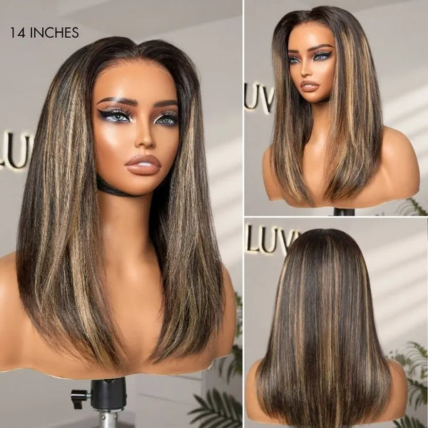 PreMax Wigs - Blonde Highlight Silky Straight 13x4 Frontal Lace Glueless Long Wig Pre-Cut Lace