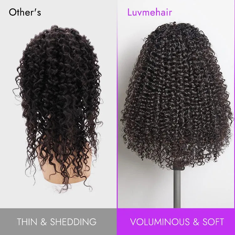 Luvme Too Easy Texture™ 180% Density Messy Burmese Curly Half Wig Glueless Flexi-Fit Drawstring Wig Beginner Friendly - US Only