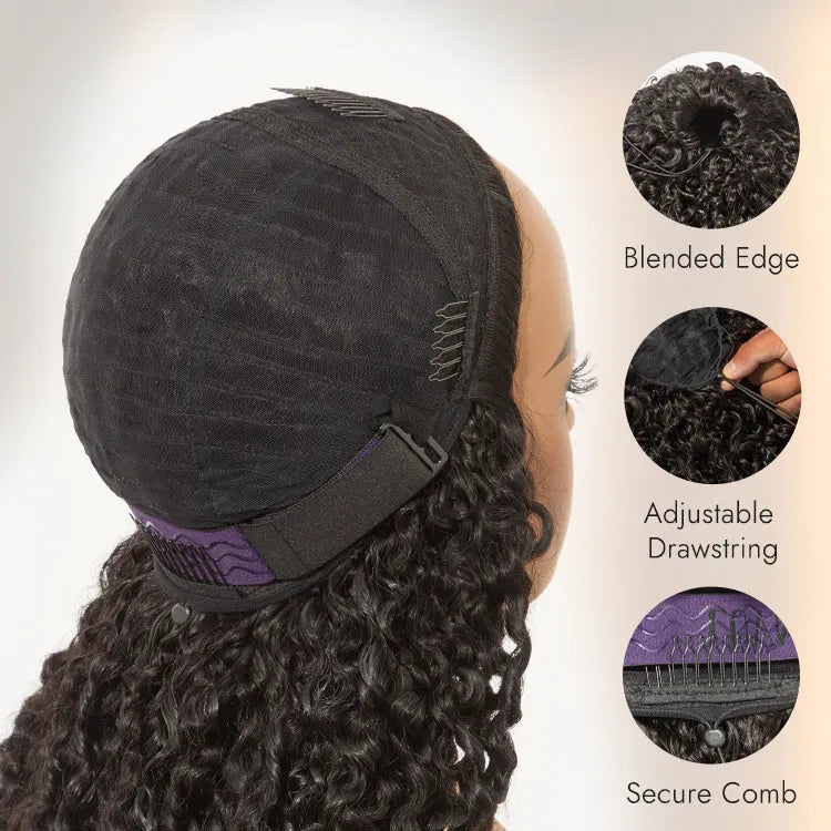 Luvme Too Easy Texture™ 180% Density Messy Burmese Curly Half Wig Glueless Flexi-Fit Drawstring Wig Beginner Friendly - US Only