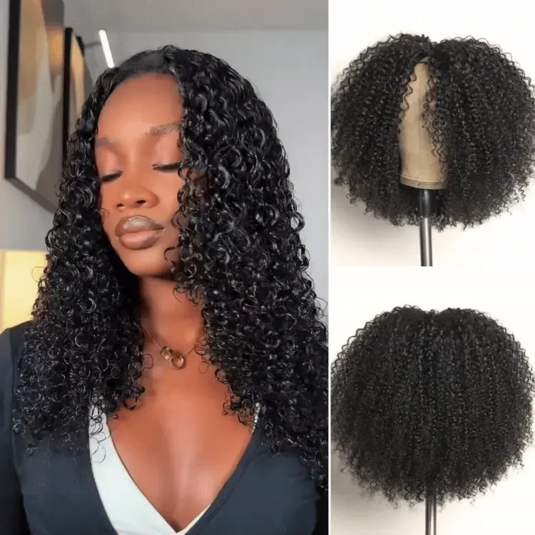 Luvme Too Easy Texture™ Wig 180% Density  Kinky Curly / Yaki Straight Glueless V Part Flexi-Fit Drawstring Wig Secondary image