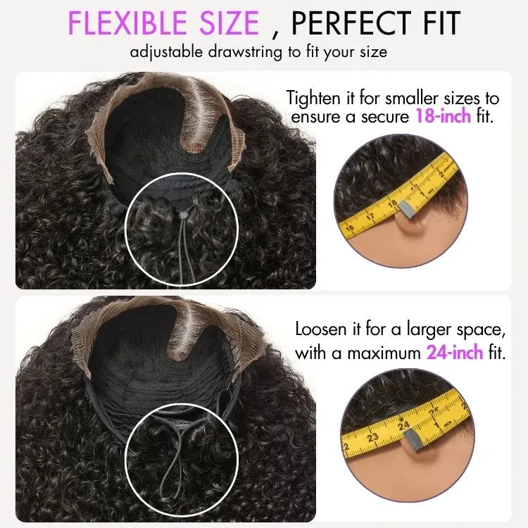 180% Density Face-Framing Trendy Curly Wig Glueless Ear-to-ear Wide T Lace Front Wig Human Hair Pre-Cut Lace