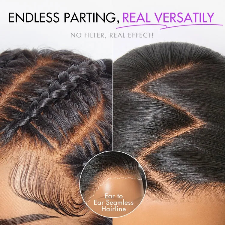 Retro 90s Flip Ends Bob Cut Wig Glueless 13x4 Frontal Lace Human Hair Wig