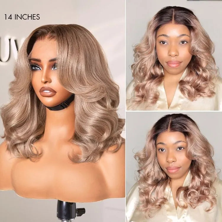 Ash Blonde Loose Body Wave 5x5 Closure Lace Glueless Wig Breathable Cap Secondary image