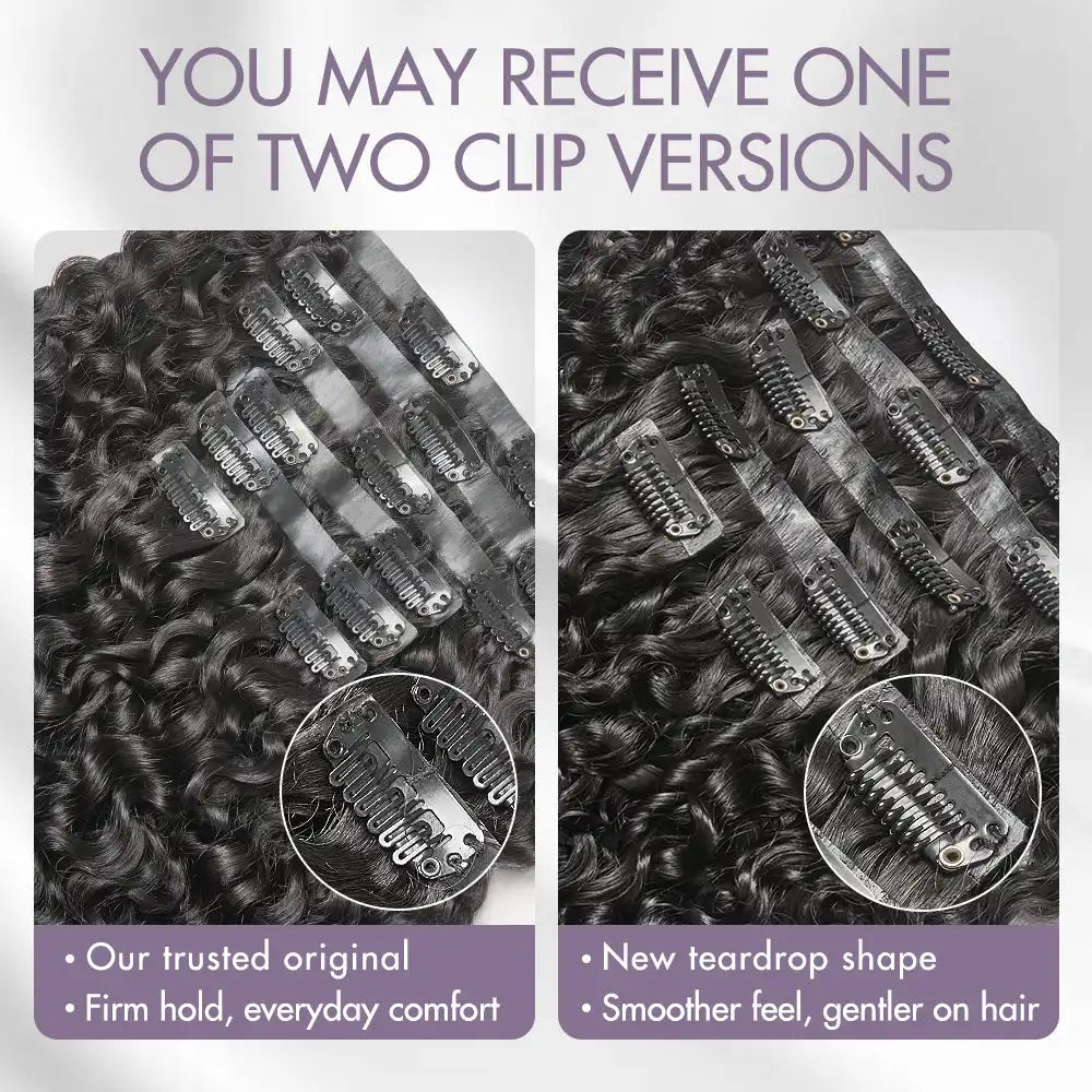 Full Hair Kinky Straight Seamless Clip in Human Hair Extensions Hair Pieces 135g 9pcs / 7pcs with Free Gift - Limited Offer