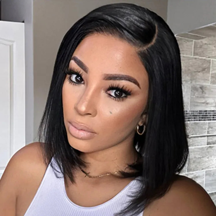 Put On & Go Blunt Cut Straight Bob Minimalist HD Lace Glueless C Part Wig  - US Only