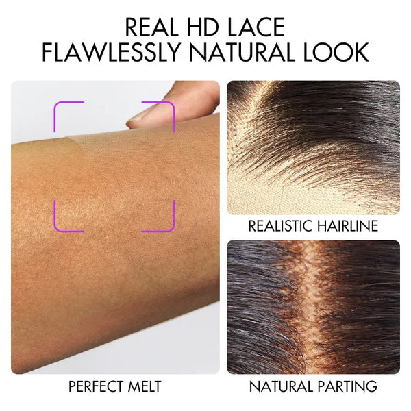 Blonde Highlight Short Curly Glueless Minimalist HD Lace Human Hair Wig