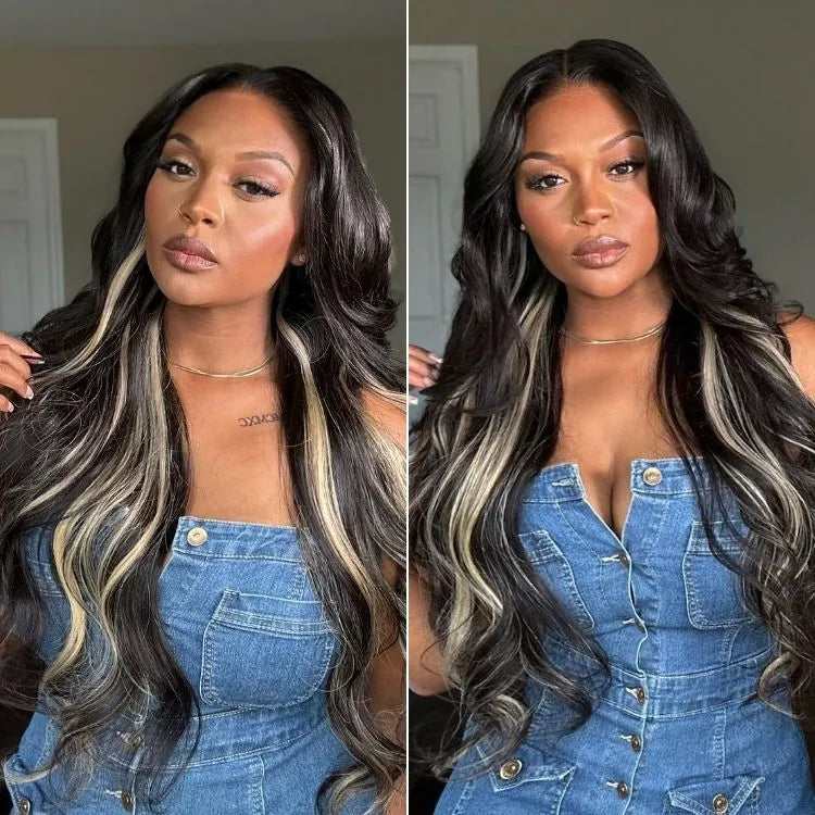 Luvme All-Day Comfort™ Wig 180% Density Platinum Blonde Highlight Loose Body Wave Glueless 7x6 Closure HD Lace Wig Pre-Cut Lace Main image