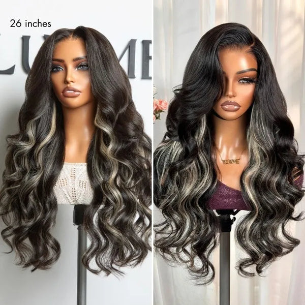 Luvme All-Day Comfort™ Wig 180% Density Platinum Blonde Highlight Loose Body Wave Glueless 7x6 Closure HD Lace Wig Pre-Cut Lace