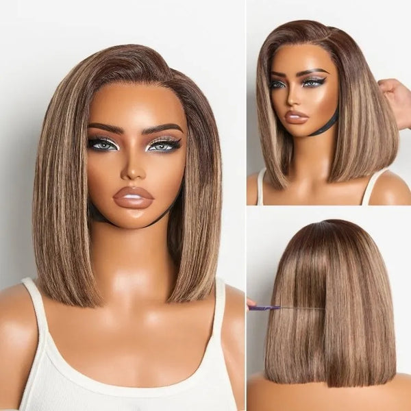 Luvme All-Day Comfort™ Wig Blunt Cut Bob Glueless Minimalist HD Lace Short Human Hair Wig Pre-Cut Lace